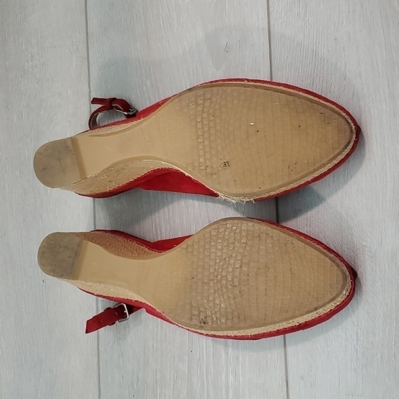 Stuart Weitzman Womens Ankle Suede Slingback Wedge Sandals shoes sz 7.5M - Picture 11 of 13